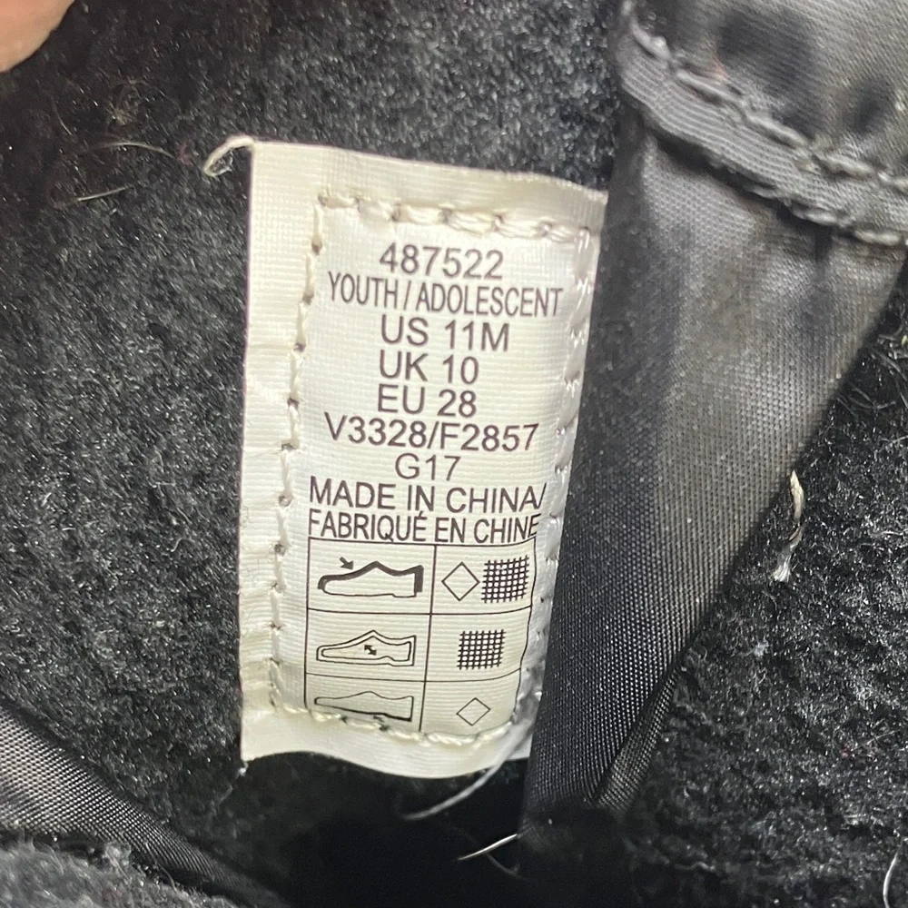 Lands’ End Youth Black Winter Boots US 11M – Hook & Loop, Drawstring Top
